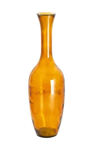 GILDE große Deko Vase XL aus recyceltem Glas - Arturo in Orange-Gelb, 65 cm - Vasen: Stilvolle Bodenvase aus Recycleglas, ideal als Eyecatcher in jedem Raum. Höhe 65 cm, perfekt für verschiedene Einrichtungsstile.