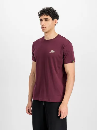 Alpha Industries Rundhalsshirt BASIC T mit kleinem Logo, rot XXL - Modisches Rundhalsshirt aus 100% Baumwolle im regular fit. Ideal für lässige Looks. Pflegeleicht und bequem für den Alltag.