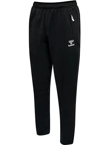 hummel Sporthose hmlMOVE Grid Cotton Pant - 100% Baumwolle, Schwarz, Größe XL - Badmintonbekleidung Herren, langlebige Sweatpants mit Reißverschlusstaschen für sichere Aufbewahrung und verstellbarem Kordelzug für optimalen Komfort.