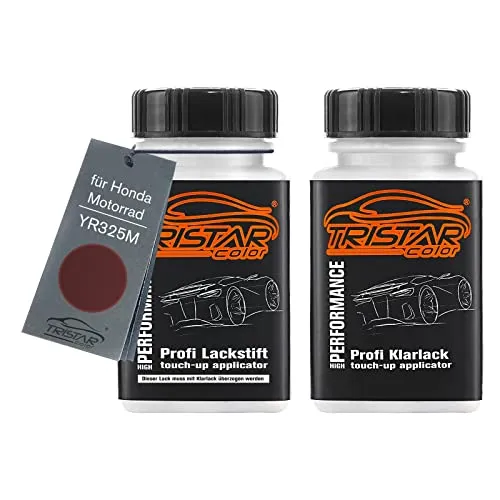 TRISTARcolor Motorradlack Lackstift Set für Honda Motorrad YR325M Pyrite Brown Perl Metallic Basislack Klarlack je 50ml