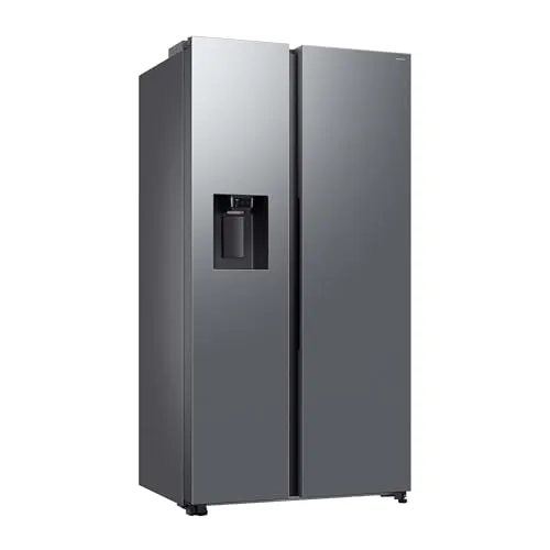 Samsung Side-by-Side Kühlschrank RS70F66KCTEF - Kühlschrank mit externem Eis- und Wasserspender, AI Energy Mode zur Reduzierung des Energieverbrauchs um bis zu 10%, viel Platz mit 409 l Kühl- und 225 l Gefrierinhalt.
