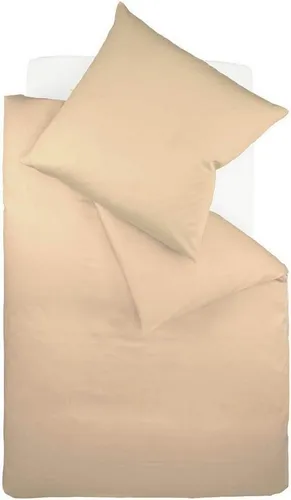 fleuresse Uni-Colours Bettwäsche-Set, Mako Satin, 240 x 220 cm - Hochwertiges Bettwäsche-Set aus 100% Baumwolle, fusselfrei und faltenresistent. Erleben Sie erholsame Nächte mit elegantem Design in Sandfarbe, perfekt für Ihr Schlafzimmer.