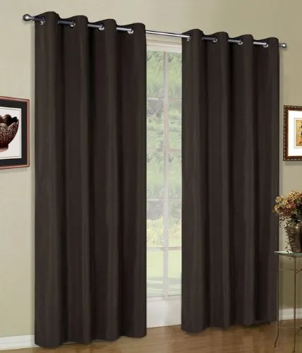 Vorhang Blickdicht Schal, 1 Stück 245x140 (HxB) Matte unifarbene Gardine mit Ösen, Braun Material aus Microsatin Micofaser-Gewebe., 204050