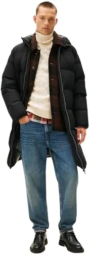 Tommy Hilfiger Herren Down Parka Steppmantel, Schwarz, XXL in schwarz von Tommy Hilfiger