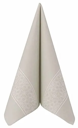 APARTina 50 Servietten Spitze 40x40 cm stoffähnlich Airlaid - SCARLETT, stoffähnliche graue Serviette Hochzeit Hochzeitsservietten (Warm Grau)