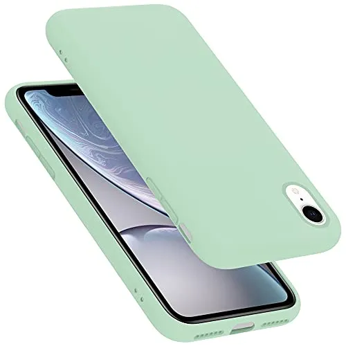 Cadorabo Hülle kompatibel mit Apple iPhone XR Hülle Silikon Handyhülle für iPhone XR Case aus flüssigem Silikon- Kratzfeste und stoßfeste dünne TPU Schutzhülle - Liquid HELL GRÜN