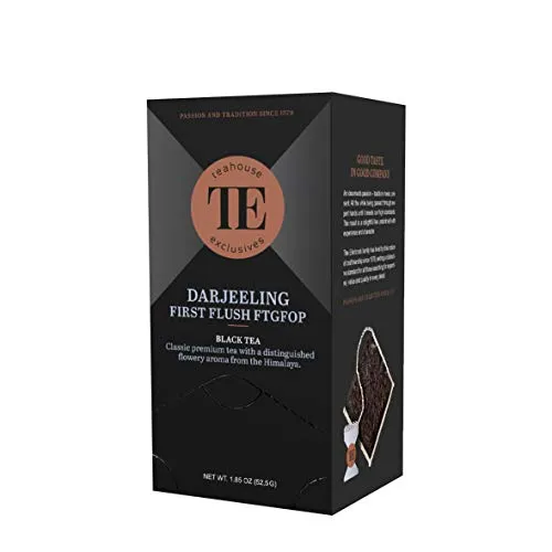 Teahouse Exclusives Luxury Tea Bag Darjeeling First Flush FTGFOP, 15 Beutel - Ein Premium-Teeklassiker mit unvergleichlicher Blumennote aus dem Himalaya
