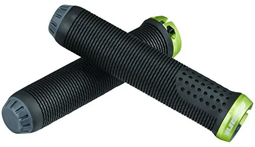 Spank Grips Spike 33 - MTB Griffe für Unisex Erwachsene, Black/Green - Fahrradgriffe mit super komfortabler Haptik und stoßfestem Design, ideal für anspruchsvolle Mountainbiker.