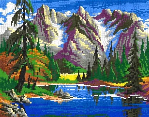 Stick it Steckpuzzle Bergsee, 8900 Puzzleteile - Kreatives Steckpuzzle mit 8900 Teilen im Bildformat 66 x 53 cm. Perfekt für entspannte Stunden und zur individuellen Wandgestaltung.
