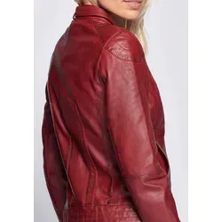 MAZE Damen Lederjacke 31Ryana Red 3XL - Funktionsjacke aus hochwertigem Leder, trendiges Design mit zwei praktischen Brusttaschen, ideal für modebewusste Frauen.