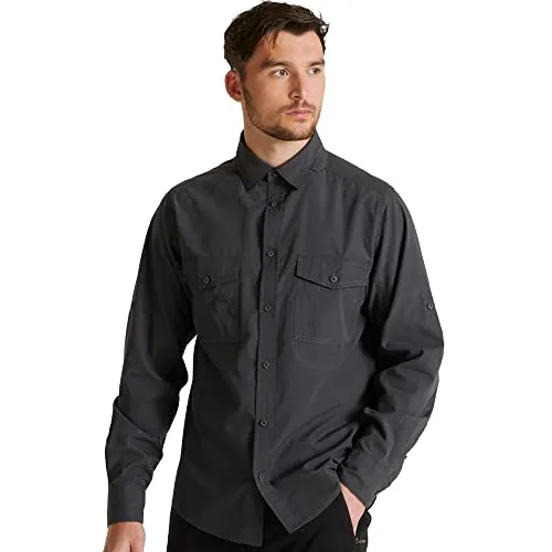 Craghoppers Herren Expert Kiwi L/S Shirt - Mückensicher & bequem - Sporthemden für Herren - Aus robustem Polyester-Baumwoll-Mischgewebe, ideal gegen Mücken, mit Sonnenschutzkragen und praktischer Sicherheitstasche.
