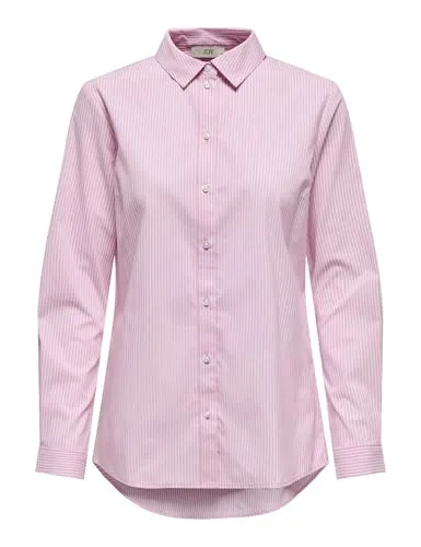 JDY Hemdbluse JDYMIO L/S SHIRT WVN NOOS in Shocking Pink Stripes XL (42) - Modische Hemdbluse mit elastischem, pflegeleichtem Material für optimalen Tragekomfort. Ideal für jeden Anlass, erhältlich in unifarben oder gestreift.