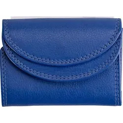 Josephine Osthoff Damen Geldbörse klein aus 100% Echtleder - Blau - Praktisches Portemonnaie für Damen und Herren, handgefertigt aus weichem Echtleder mit RFID-Schutz für maximale Datensicherheit. Ideal für Münzen, Scheine und Karten.