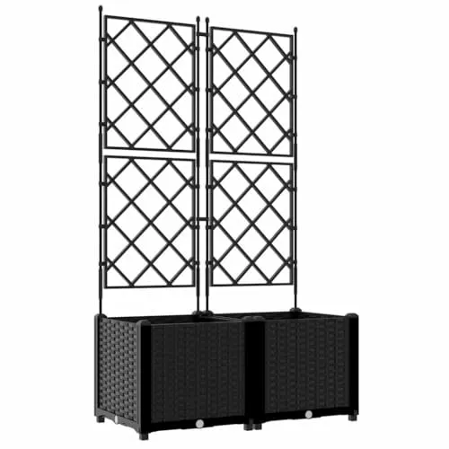 vidaXL Vertikale Gartenpflanze mit Spalier - Blumenkasten mit integriertem Spalier für Kletterpflanzen, ideal für Balkone. Platzsparendes Design und robuste Bauweise machen ihn perfekt für drinnen und draußen.