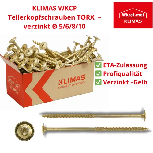 Tellerkopfschrauben Holzschrauben TORX 5/6/8/10mm Schrauben KLIMAS Tellerkopf