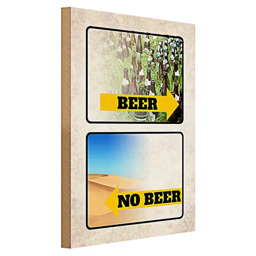 Holzschild 40x30cm Bild Beer No Beer Bier