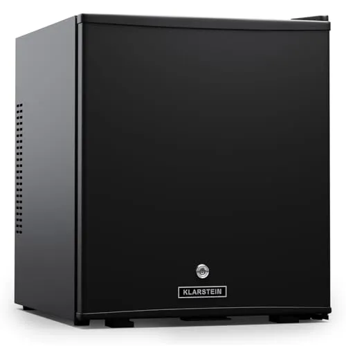 Klarstein Mini-Kühlschrank mit Glastüre 44L - Vielseitiger Mini-Kühlschrank für Getränke und Snacks, ideal für kleine Räume. Mit abschließbarer Glastür und LED-Beleuchtung für stilvolle Präsentation.