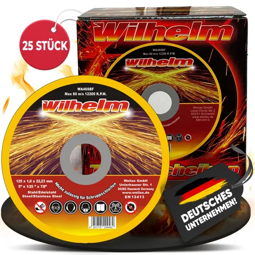 Wilhelm Trennscheiben Ø 125 Edelstahl Metall Stahl Inox Blech Flexscheiben 25 x