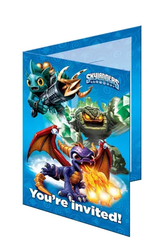 Skylanders Einladungen 8 Stück mit Umschlägen