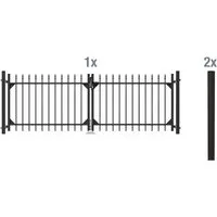 ALBERTS Doppeltor-Set Chaussee, matt-schwarz, 120 cm - Zauntore Chaussee: Stilvolles Doppeltor aus wetterfestem Aluminium, idealer Schutz für Ihr Zuhause. Kombinierbar mit weiteren Zaunsets für einen individuellen Look.