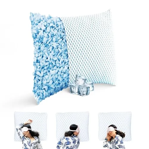 MKS Schlafkissen 80x80 mit Memory Schaum und Gel – Kopfkissen mit ergonomischer Nackenstütze – Für Erwachsene, Rückenschläfer und Seitenschläfer – Kühlend, hygienisch, komfortabel