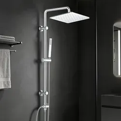 Görbach Regendusche Duschsystem Edelstahl mit verstellbarer Duschstange