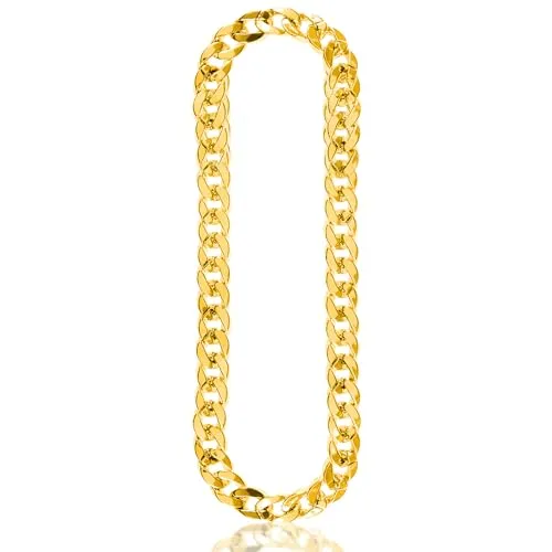 REDSTAR FANCY DRESS Gold Gangster Kette Chav Halskette Hip Hop Rapper Gangster Kostüm Zubehör