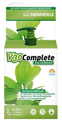 Dennerle V30 Complete, Volldünger für Aquarienpflanzen 4460 - Wasserpflanzen Dünger für Süßwasser Aquarien, 500 ml
