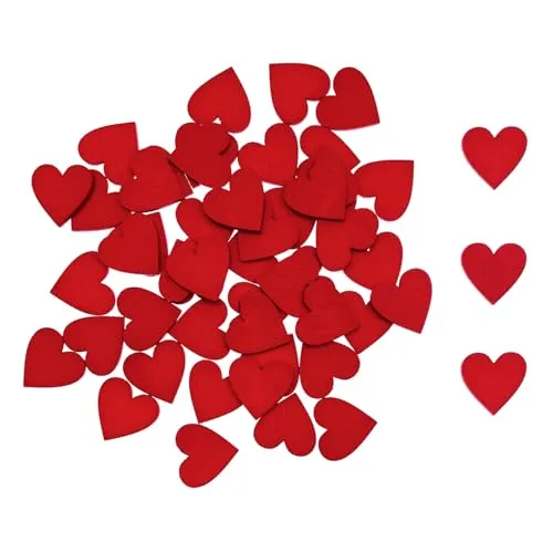 Oblique Unique Holz Konfetti Herzen Rot als Streu Tisch Deko für Valentinstag Hochzeit Kinder Geburtstag Motto Party Basteln