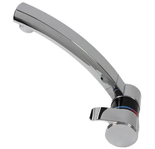 Comet Waschtischarmatur Wasserhahn + Schalter schwenkbar schwarz/chrom