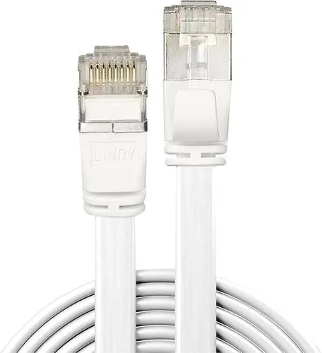 LINDY 47540 RJ45 Netzwerkkabel, Patchkabel CAT 6a U/FTP 0.30m Weiß mit Rastnasenschutz 1St.