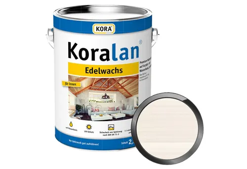 KORA Holzöl KORALAN EDELWACHS - 2.5 LTR - Premium-Holzwachs für Innenräume, schützt Holzoberflächen vor Flecken und Schmutz, reduziert Holzvergilbung und betont die Maserung. Ideal für Holzdecken und Wandverkleidungen.