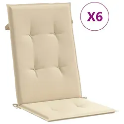vidaXL Gartenstuhlauflagen für Hochlehner 6Stk. Beige 120x50x3cm - Auflagen & Polster, wasserabweisend und ideal für Gartenmöbel, sorgen für optimalen Sitzkomfort und frischen Look in deinem Außenbereich.
