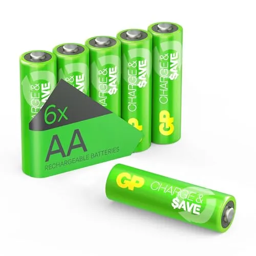 GP AA Akku NiMH 1300mAh 6 Stück | Für Solarlampen, Spielzeug, PC-Zubehör