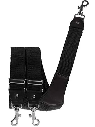 Extra starker Hosenträger mit Karabinerhaken in schwarz von Harrys-Collection