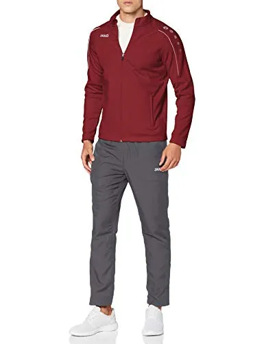 JAKO Herren Präsentationsanzug Classico, maroon, XXL - Herren-Loungewear mit Innenseite aus Micro-Fleece und elastischem Bund für optimalen Tragekomfort, ideal für Sport und Freizeit.