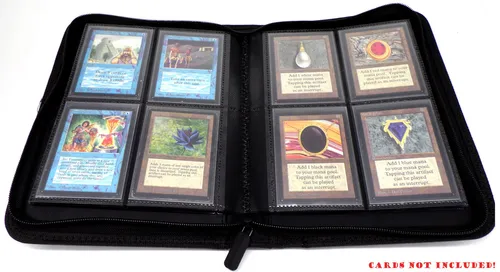 Docsmagic.de Pro-Player 4-Pocket Zip-Album Black - 160 Card Binder - MTG - PKM -