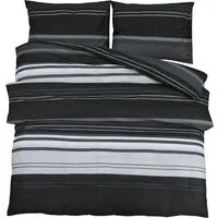 vidaXL Bettwäsche Set, eleganter Bettbezug in Schwarz Weiß 200x200cm - Bettwäsche-Set aus hochwertiger Baumwolle mit verstecktem Knopfverschluss, sorgt für hohen Schlafkomfort und stilvolles Ambiente im Schlafzimmer.
