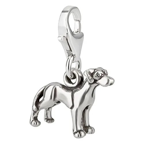 Charm Anhänger Hund Dogge aus 925 Sterling Silber (13x11mm)
