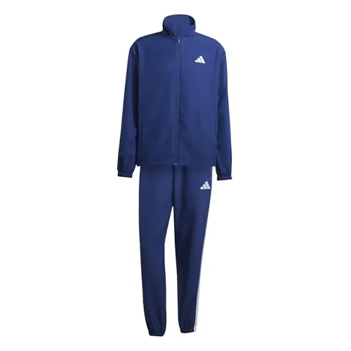 ADIDAS Herren Sportanzug 3-Streifen Woven - Trainingsanzug aus 100 % recycelten Materialien, ideal für aktive Tage. Mit durchgehendem Reißverschluss und sportlichen 3-Streifen für einen lässigen Look.
