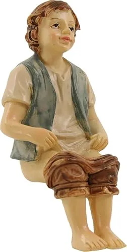 FADEDA Klo-Sitzer groß/Höhe:11 cm/handbemalt/detailgetreue Krippen Figuren - Weihnachten Tisch Dekoration Krippe Zubehör