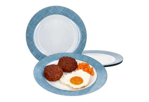 Ritzenhoff & Breker Brazil Speiseteller 4-er Set Blau - Speiseteller-Set für 4 Personen, 27cm Durchmesser, aus hochwertigem Marken-Porzellan, mikrowellen- und spülmaschinengeeignet - ideal für warme & kalte Speisen.
