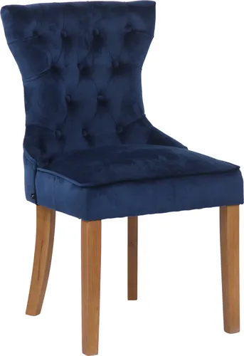 CLP Esszimmerstuhl Franca Samt, Blau, 51x90x59 cm in blau von CLP