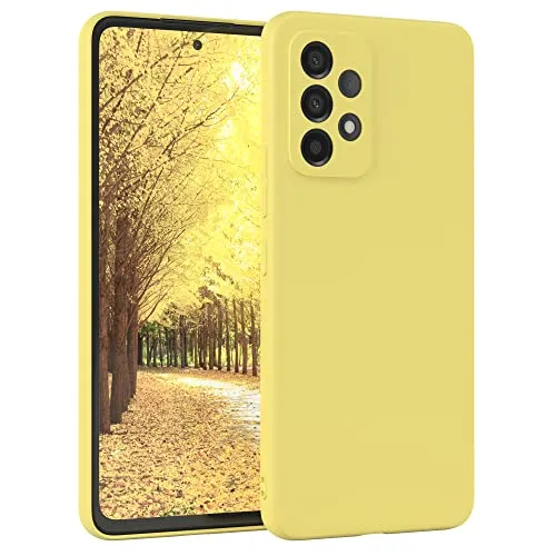 EAZY CASE - Silikonhülle für Galaxy A53 5G Hülle Silikon Case Gelb weich stoßfeste Handyhülle Schutzhülle mit Kameraschutz Dünn Premium Schutz Cover TPU Phone Bumper in Pastell Hellgelb Matt