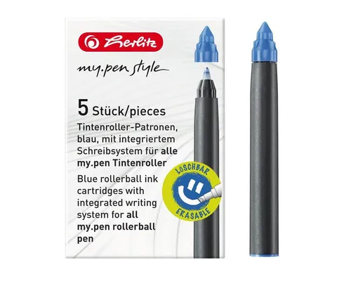 Herlitz Füllhalter 5 Herlitz Tintenroller-Patronen 