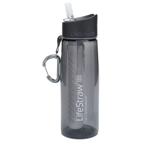 LifeStraw Go 2-stufig Wasserflasche Grau - Trinkflasche mit integriertem Filter - Flaschen & Thermoskannen mit 2-stufigem Filtersystem, ideal für Camping und Outdoor-Aktivitäten, Volumen: 0,65 Liter, grau, inklusive Schraubdeckel.