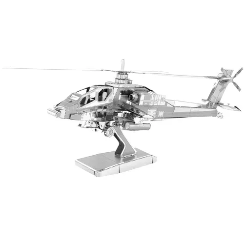 Metal Earth 1083 AH-64 Apache 3D-Metall-Bausatz Silver-Edition