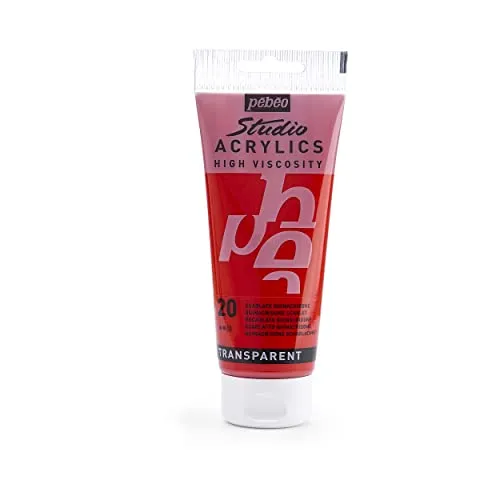 Pébéo - Acrylic Fine Studio Acrylics - Acrylfarbe für Künstler - Farbe für Profis und Anfänger - Leuchtende und pigmentierte Farbe - Ekarat Quinacridon - 100 ml