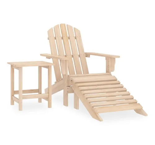 furnicato Gartenstuhl Bequemer Adirondack-Stuhl mit Fußstütze - Genieße entspannte Stunden im Freien mit diesem komfortablen Adirondack-Stuhl aus massivem Tannenholz. Witterungsbeständig und pflegeleicht, bietet er robusten Komfort für deinen Garten oder die Terrasse.
