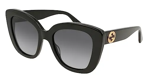 GUCCI Womens GG0327S Sunglasses, Black-Black-Grey, 52 von GUCCI